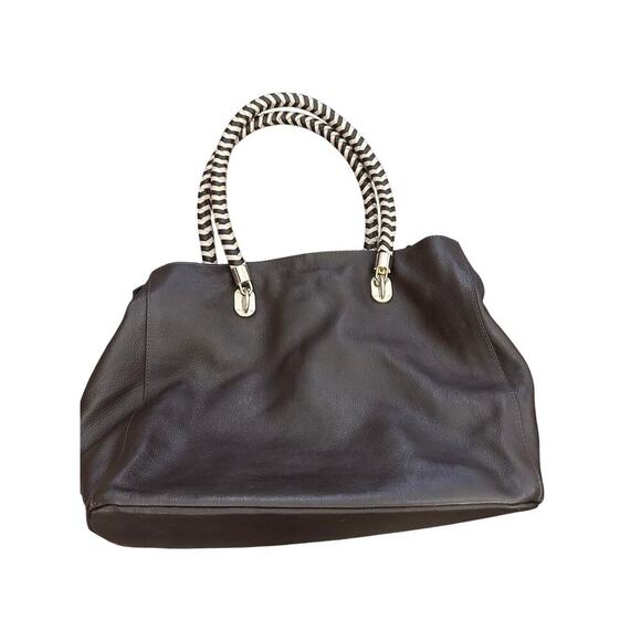 Cole Haan Women's Brown Leather Bethany Weave Tote Bag - Picture 1 of 9